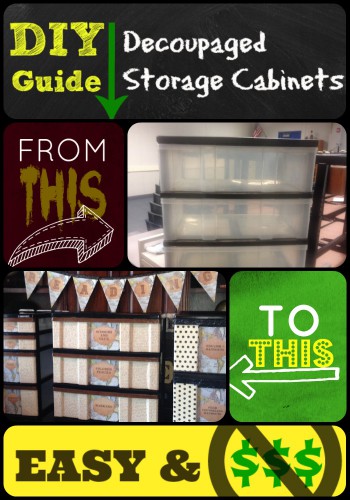 Classroom Trash to Treasure: DIY Decoupage Storage Cabinets