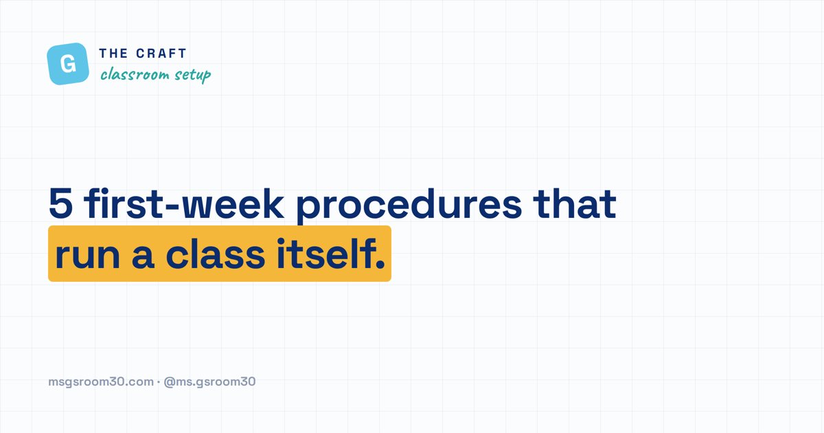 5 First-Week Procedures That Run a Class Itself